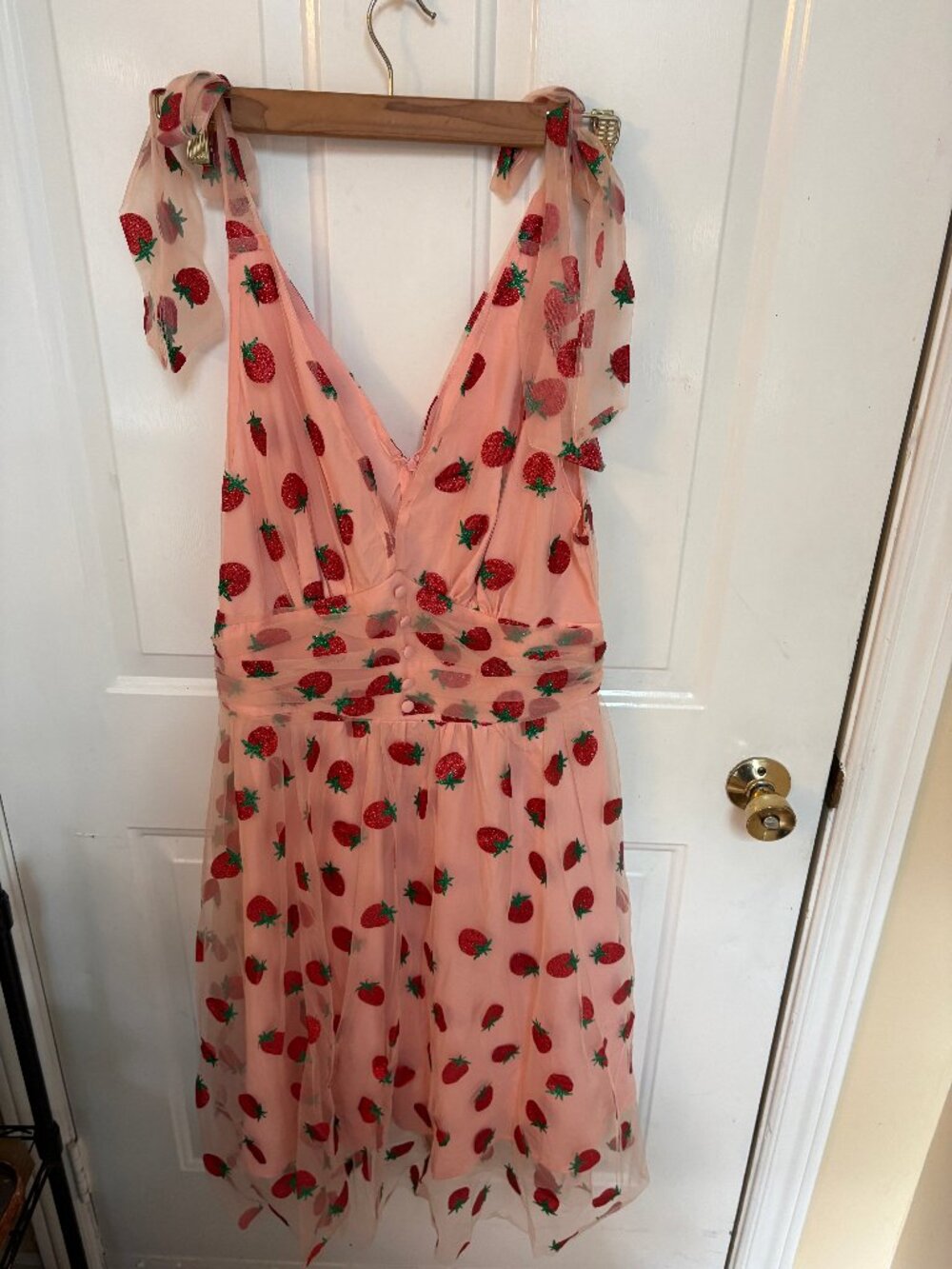 ✨ NWT Retro Stage Pink Strawberry Mesh Tulle Swing Dress – Size XL ✨